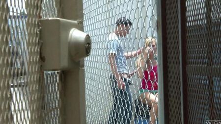 Скрытая камера засняла секс за мусорным баком