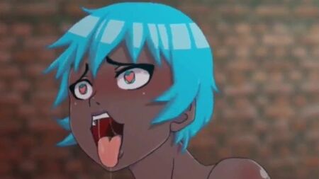 Blue Hair Hentai Girl Cum Dumpster