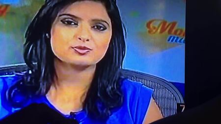 Cum tribute to hot news anchor