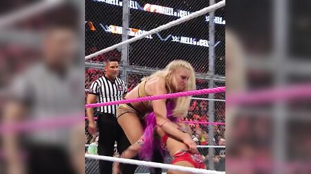 WWE - Sasha Banks gets thrown by Charlotte Flair