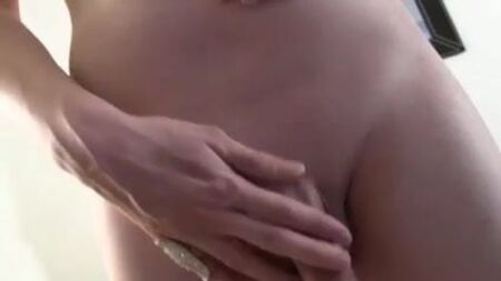 Cute Blonde TG Plays With Her Cock