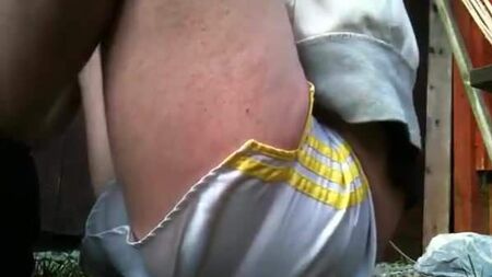 Football shorts wank and cum