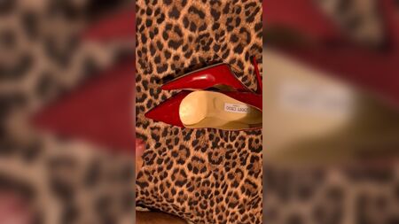 Cum on wifes Jimmy Choo heels