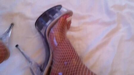 Feets white Toenails clear Pleaser High Heels Stockings