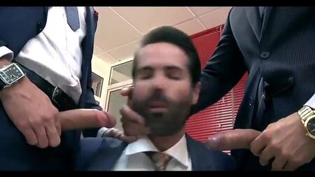 Sucking party for men in suit