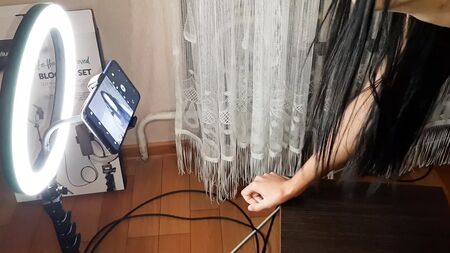 Fucked a blogger with a strapon - Lesbian-illusion