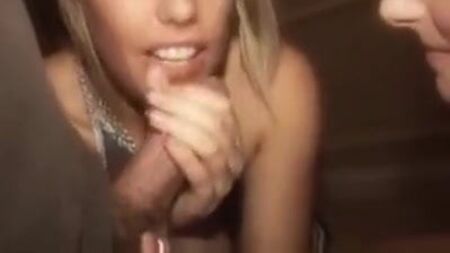 Two hot British girls share cock and cum swap.