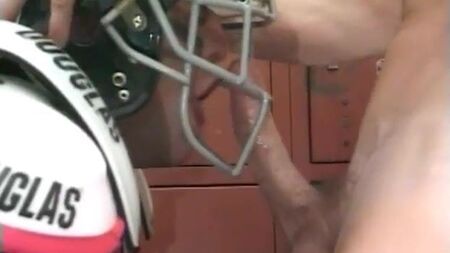 Blowjob through soccer helmet