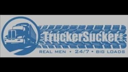 Trucker stroking his cock with a glove