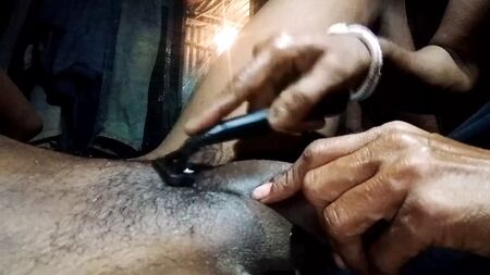 Aunty wife Ne aaj khud land ka Bal saaf Kar Diya Auntie wife cleaned the land herself today