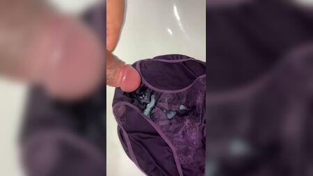 Cum on purple panties