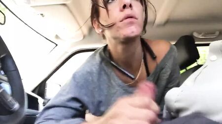 Prostitute blowjob and CIM in car