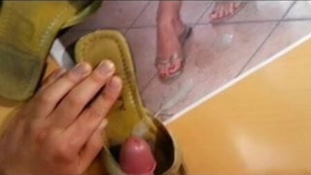 Golden flip flops sandals on sale on ebay fuck and cum