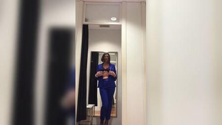 Blue pant suit