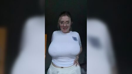 Sexy nerd with huge nips and tits