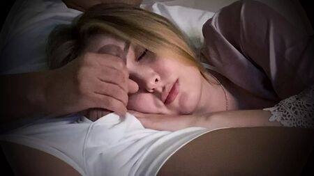 Stepmother and stepson. Risky creampie on the couch