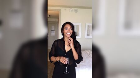 Candice Patton looking beautiful rehearsing