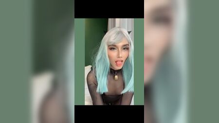 Emily in gorgeous black body stocking