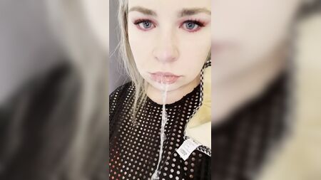 Hidden gag dildo under mask