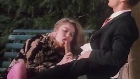 Retro Blowjob On A Bench