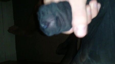 cumming in black used pantyhose from my coworker