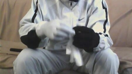 Balaclava, Latex Gloves & Nike Tracksuit