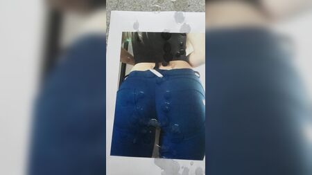 cumtribute on freddy wr up jeans ass