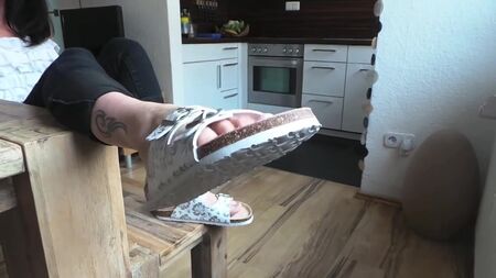 Birkenstock sandals in Footfetish modeling