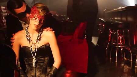 Naughty masked girl makes sensual love