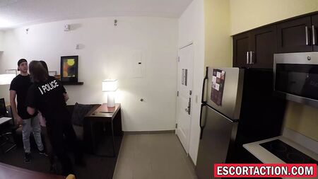 Escort slut Ashley Adams handcuffed and slammed hard