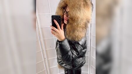 Miss Fur in Glossy Puffer Jacket