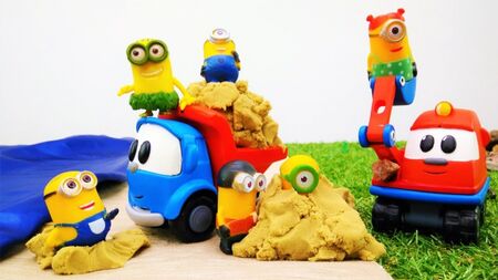 Грузовичок Лева и видео про #машинки: Лева и друзья делают пляж для МИНЬОНОВ! Машинка Лева