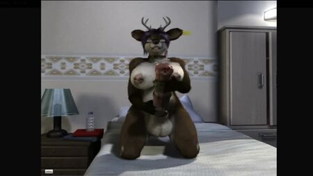3d Yiff by H0rs3 Futa Furry Porn Sex E621 FYE futanari deer girl masturbation cum