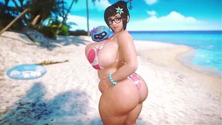 Mei - thicc; big ass; big butt; big tits; big boobs; big breasts; shaking boobs; 3D sex porno hentai; (@banskinator) [Overwatch]