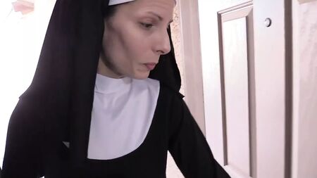 Wife Crazy nun fuck in stocking
