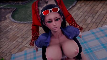 Nico Robin x Boa Hancock - futanari; yuri; lesbian; oral sex; blowjob; doggystyle; 3D sex porno hentai; [One Piece]