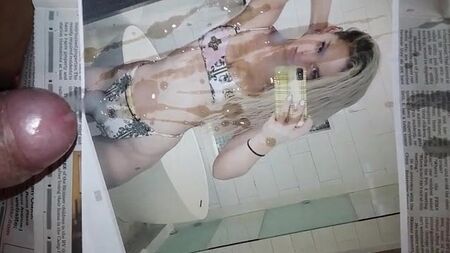 Sprayed a hot load all over Dove Cameron's bikini body